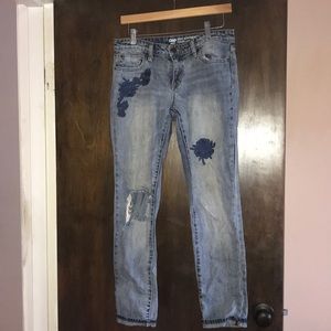 GAP Embroidered Boyfriend Jeans